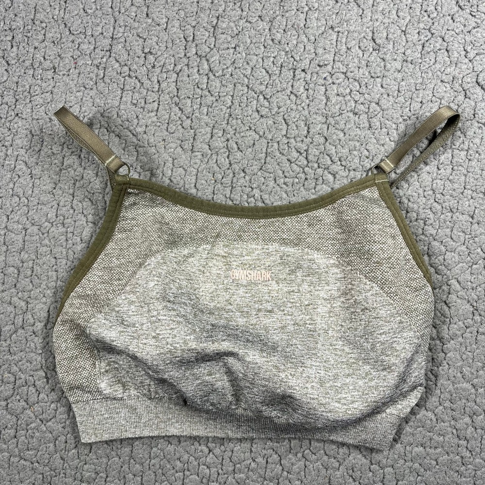 Gymshark Vital Seamless Sports Bra Small Olive Green Marl GLSB2061